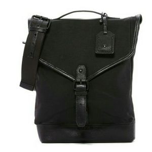 Men's  Faux Leather Trim Canvas Messenger …
